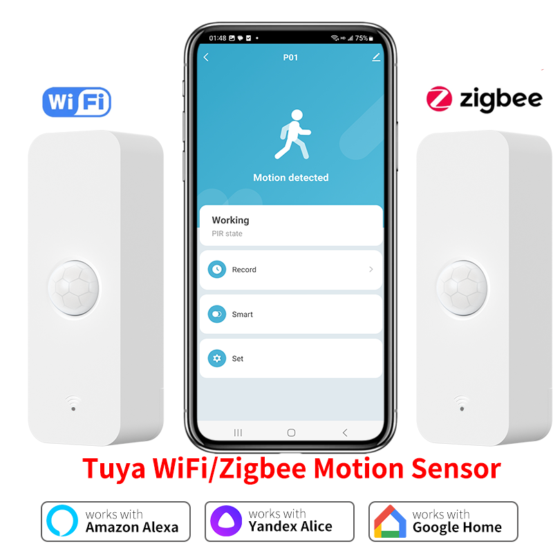 OUMERY Zigbee 3.0 PIR Motion Sensor,Infrared Human Body Detector,Smart Control Via Zigbee Bridge for Alexa Home