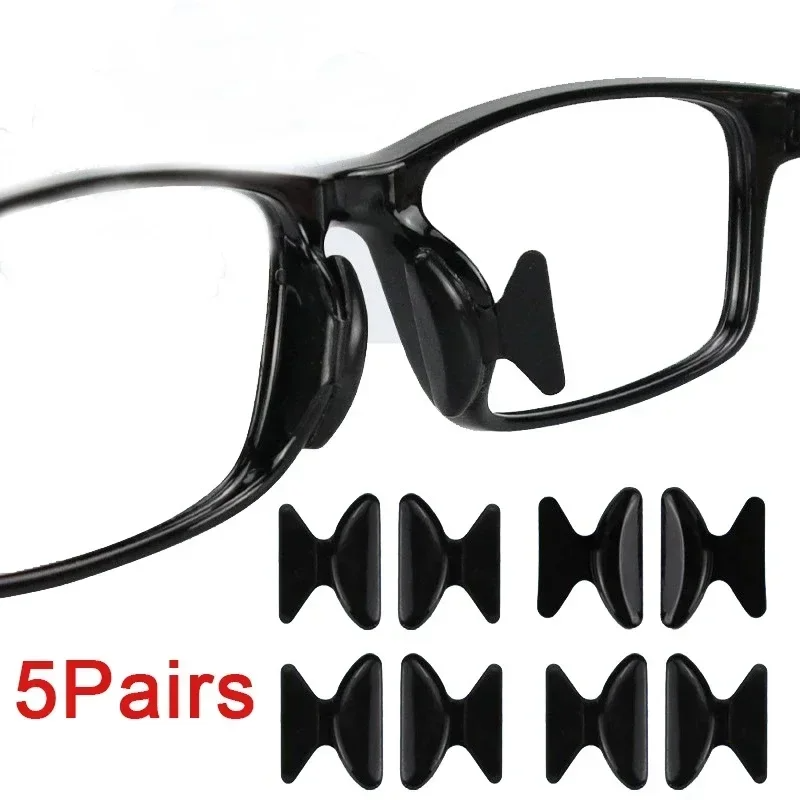 1/5 Pairs Silicone Anti Slip Silicone Nose Pad For Eyeglasses Butterfly Glasses Nose Rest With Height Enhancement Anti-Cratering