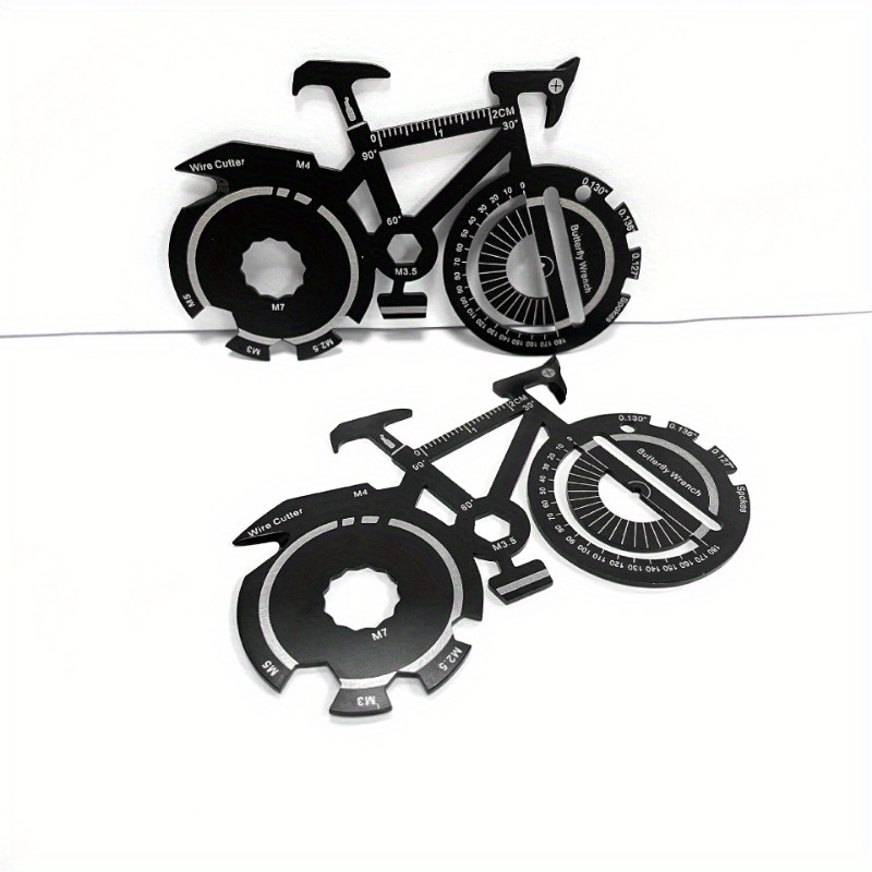 ​​20-in-1 Bicycle Multitool Card - Credit Card Size Keychain Tool Kit w/Hex Wrench & Spanner, Portable for MTB/Road Bike Repair