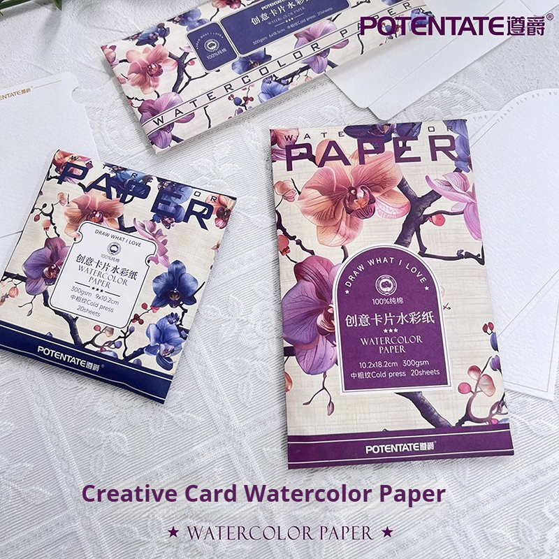 POTENTATE Stamp Ticket Stub Watercolor Painting Paper 300g Portable Travel Sketch Paper Water Color Drawing Paper Art Supplies