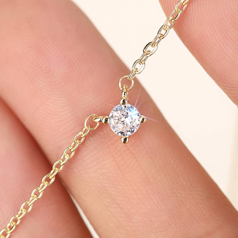 Huitan Women Pendant Necklace Aesthetic Gold Color Flower with CZ Elegant Accessories for Party Anniversary Trendy Jewelry