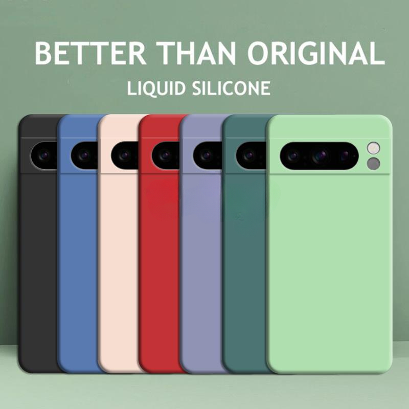 Ultra Thin Simple Liquid Silicone Skin Touch Case For Google Pixel 10 9 Pro XL 8 7 A Pro Full-pack Shockproof Soft Protect Cover
