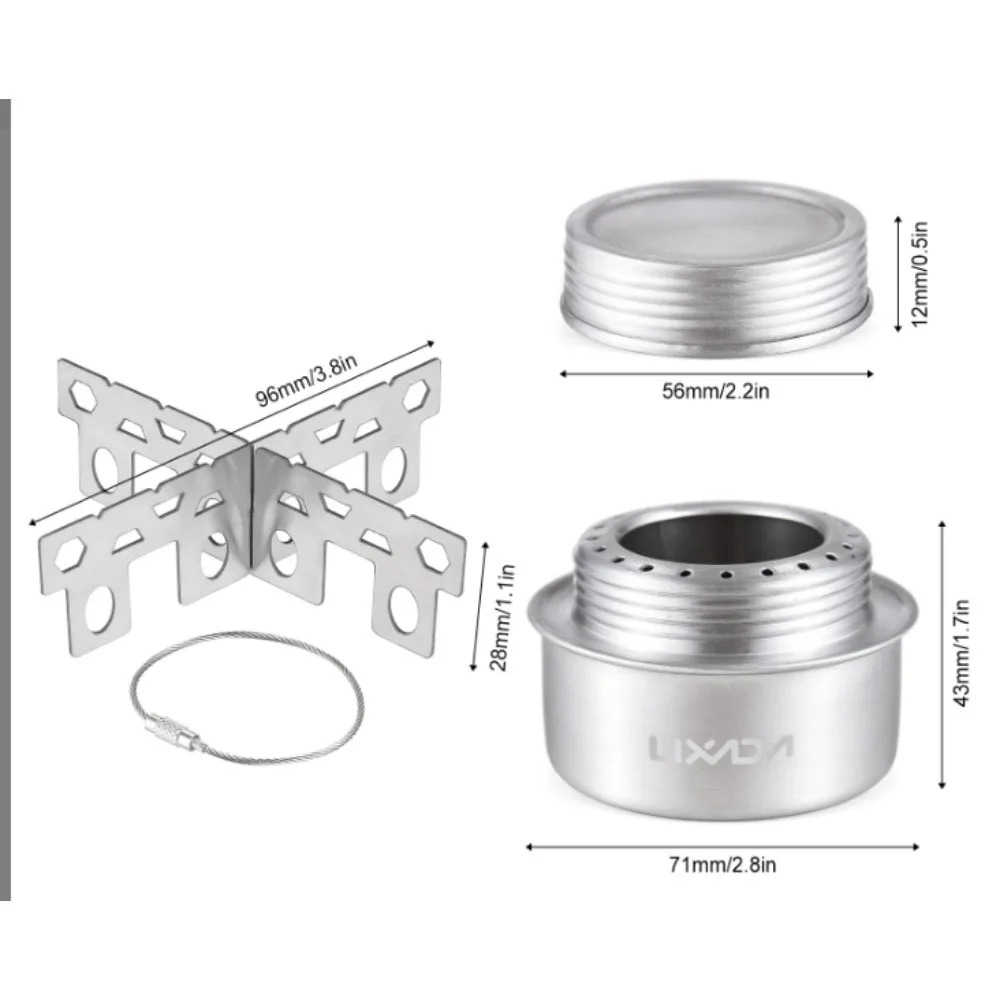Camping Stove Portable Mini Aluminum Alloy Stove with Lid Outdoor Camping Hiking Backpacking Cooking Stove