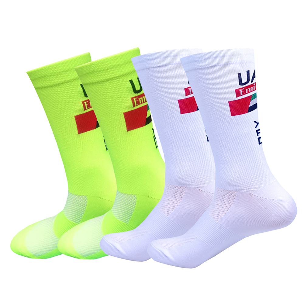 2 Pairs New 2025 UAE Cycling Socks Comfortable Running MTB Bike Socks High Quality Road Football Bicycle Socks