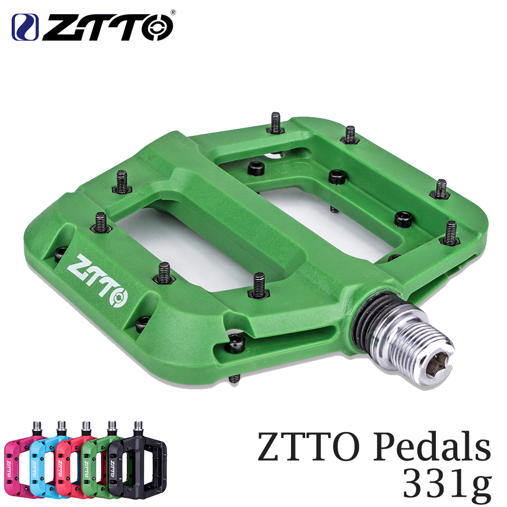 ZTTO 3 Bearings MTB Externa Big Bearing Flat Pedal Steel axle XC AM Mountain Road bike Anti-slip Nylon Plastic 9/16 Bicycle