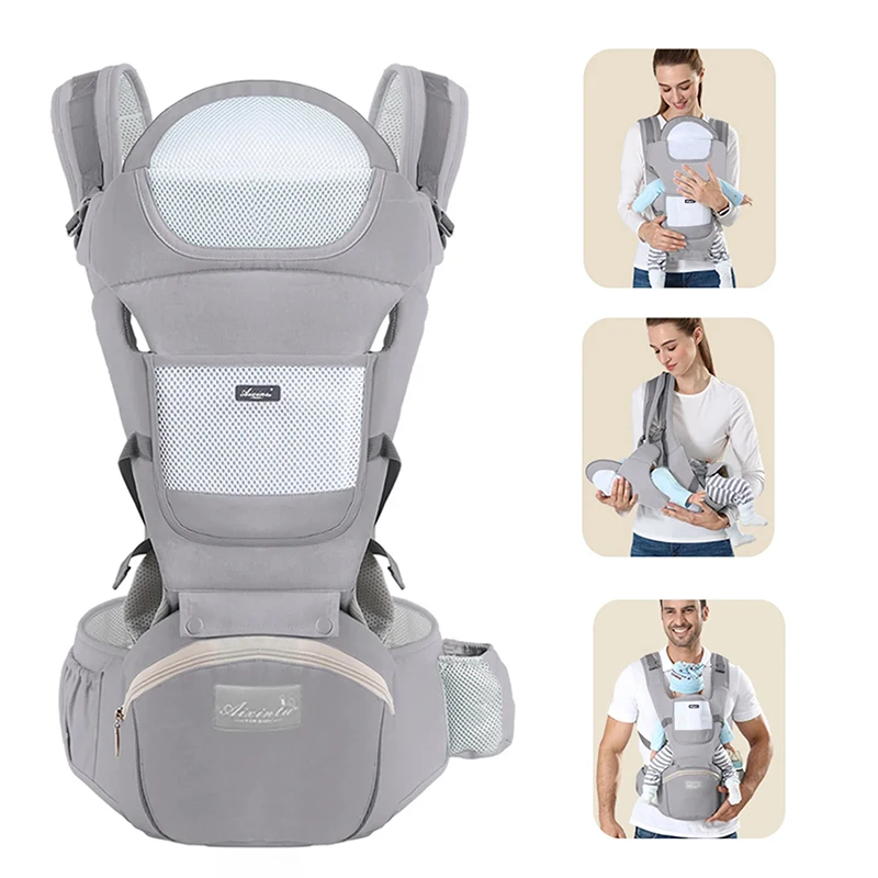 Ergonomic Baby Kangaroo Wrap Sling Front Facing Carrier Hipseat Backpack for Infant Travel