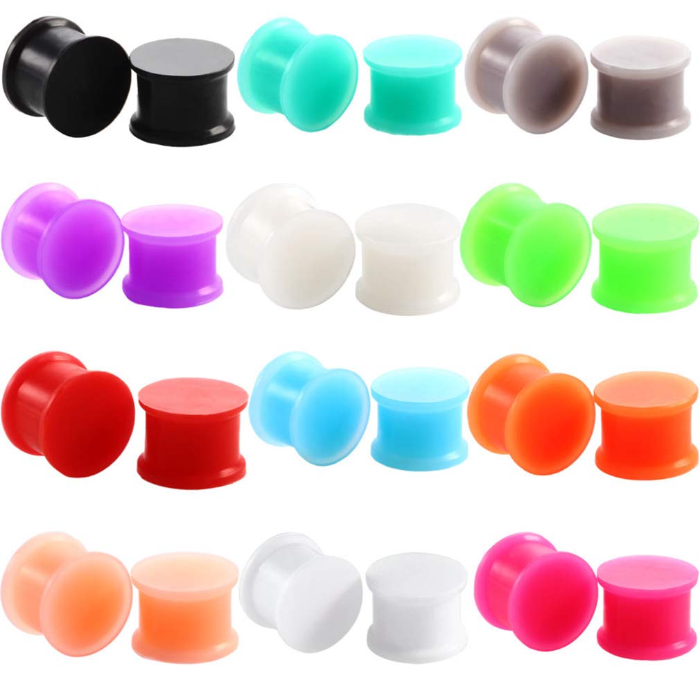 2pcs Silicone Plugs Ear Gauges Stretching Kit Double Flared Expander Tunnels Flesh Saddle Set Unisex Body Piercing Jewelry