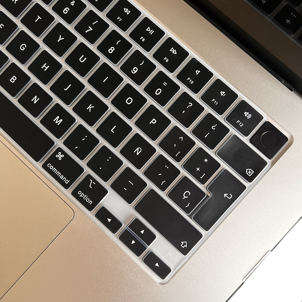 Spanish layout Keyboard Cover for For MacBook Air 13.6/15 M4 M3 M2 A3240 A2941 A3241 A3114, MacBook Pro 14" 16" 13" 12" black