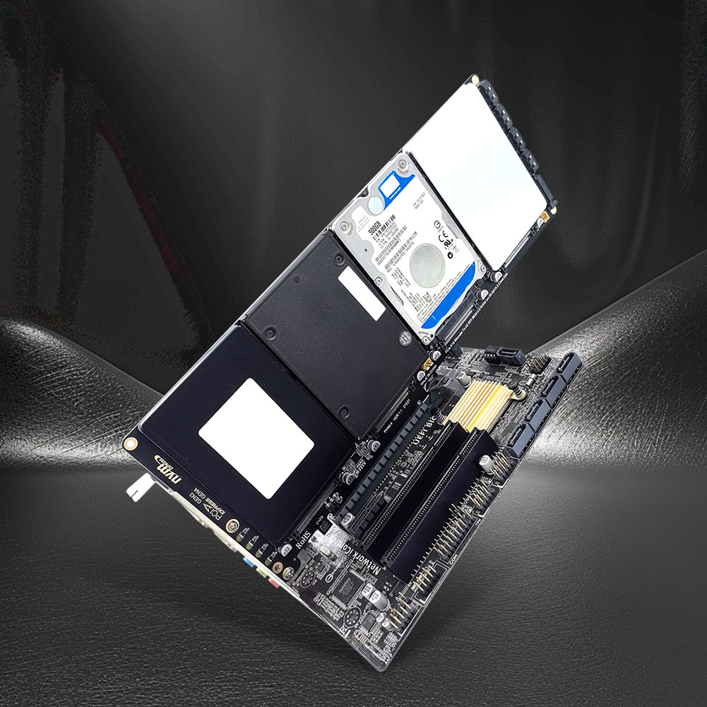 4-Port U2 NVME 2.5Inch SATA SSD Adapter Card Motherboard Support PCIe X4x4x4x4 Bifurcation U.2 To PCIe Card with LED Indicator