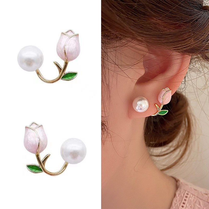 1Pair Korean Style Blue Zircon Star Moon Stud Earrings For Women Exquisite Sweet Cute Temperament Earrings Wedding Jewelry