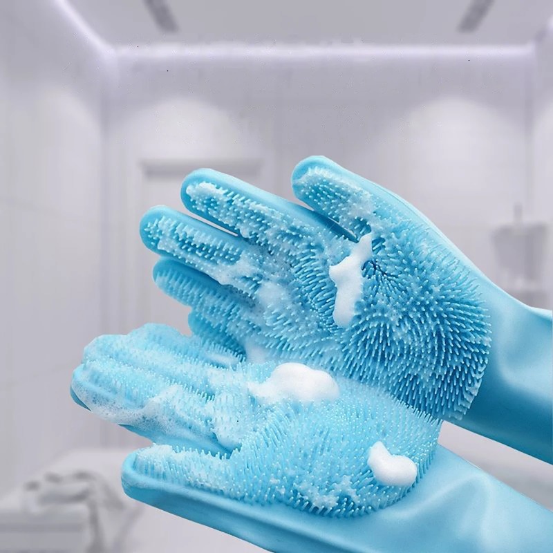Anti Scratch Bite Proof Pet Bath Gloves Silicone Massage Durable Cat Dog Washing Grooming Cleaning Gloves