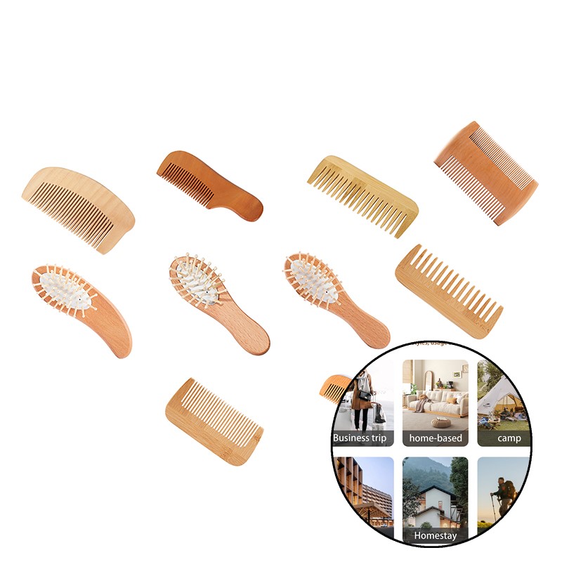 1pc Anti-Static Long Handle Bamboo Wooden Hair Comb Hotels Disposable Combs Hairdressing Styling Tools Hairs Brush Accessories