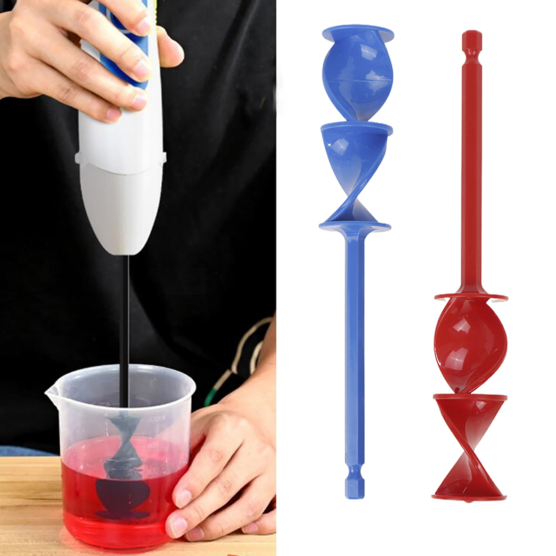 1pc Epoxy Mixing Stick Paint Stirring Rod Putty Cement Paint Mixer Attachment With Drill Chuck For Epoxy Resin Latex Oil Paint
