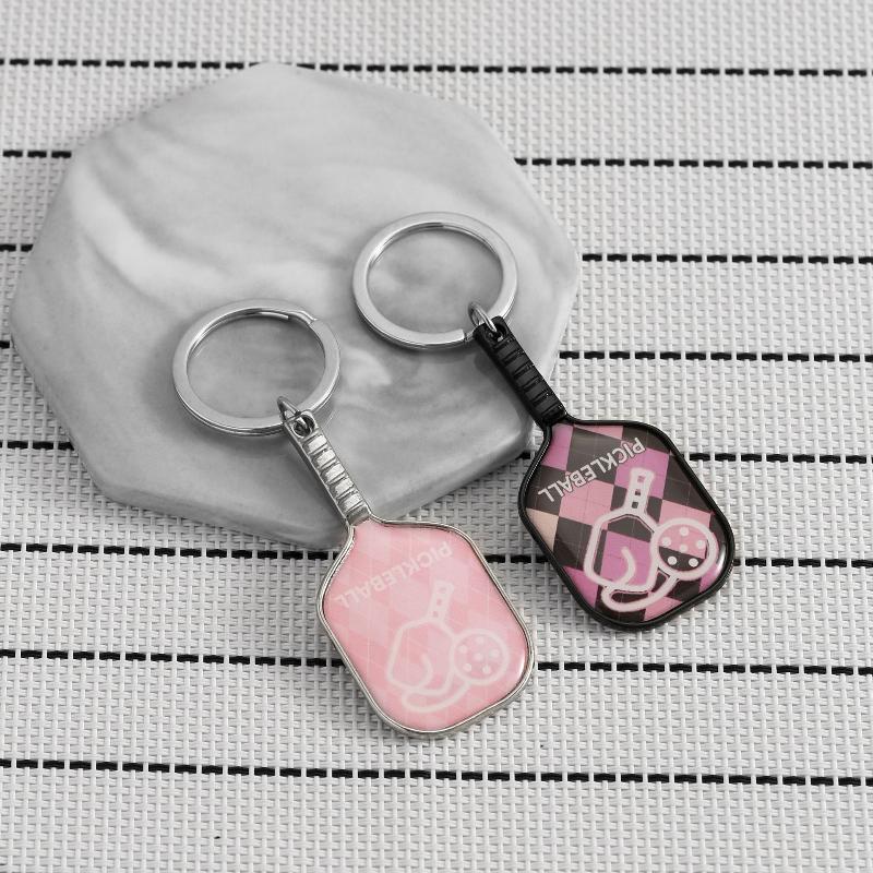 1pc Pickleball Paddle Keychain Zinc Alloy Realistic Sport Pendant Mini for Bag Car Keys