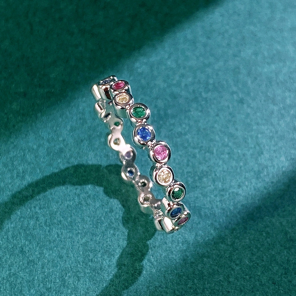 Female Luxury White Pink Zircon Stone Silver Color Wedding Jewelry Promise Love Engagement Rings For Women