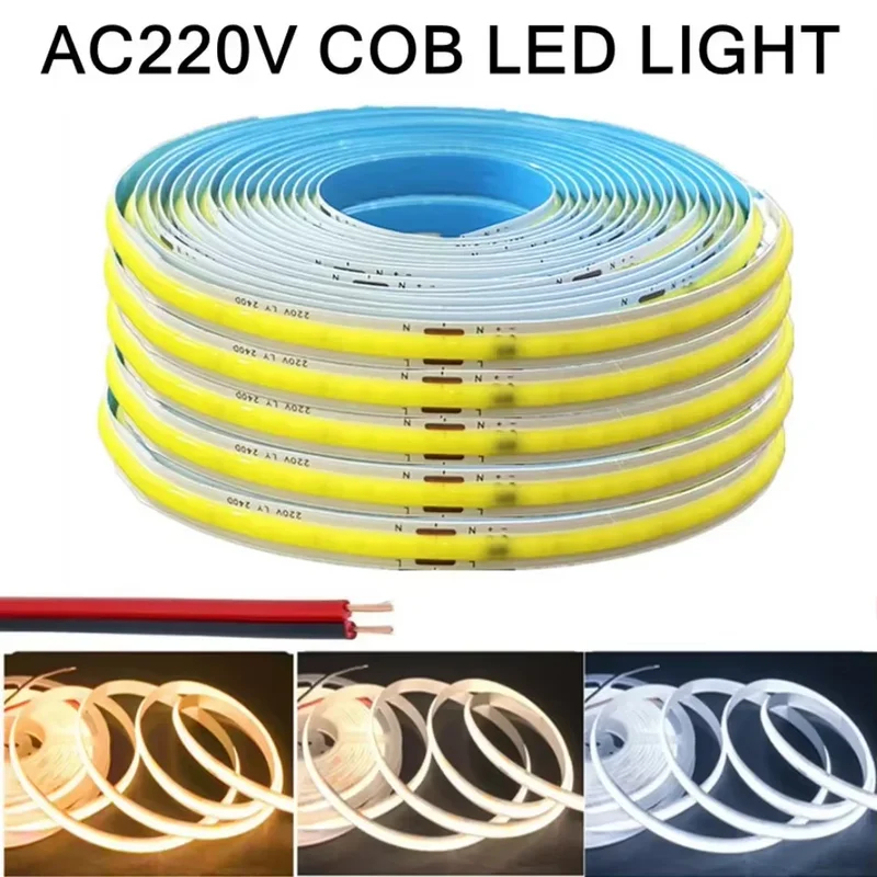 220v cob LED Flexible strip light Smart strip light ic does not need to drive high brightness 240 LED linear lighting lightify