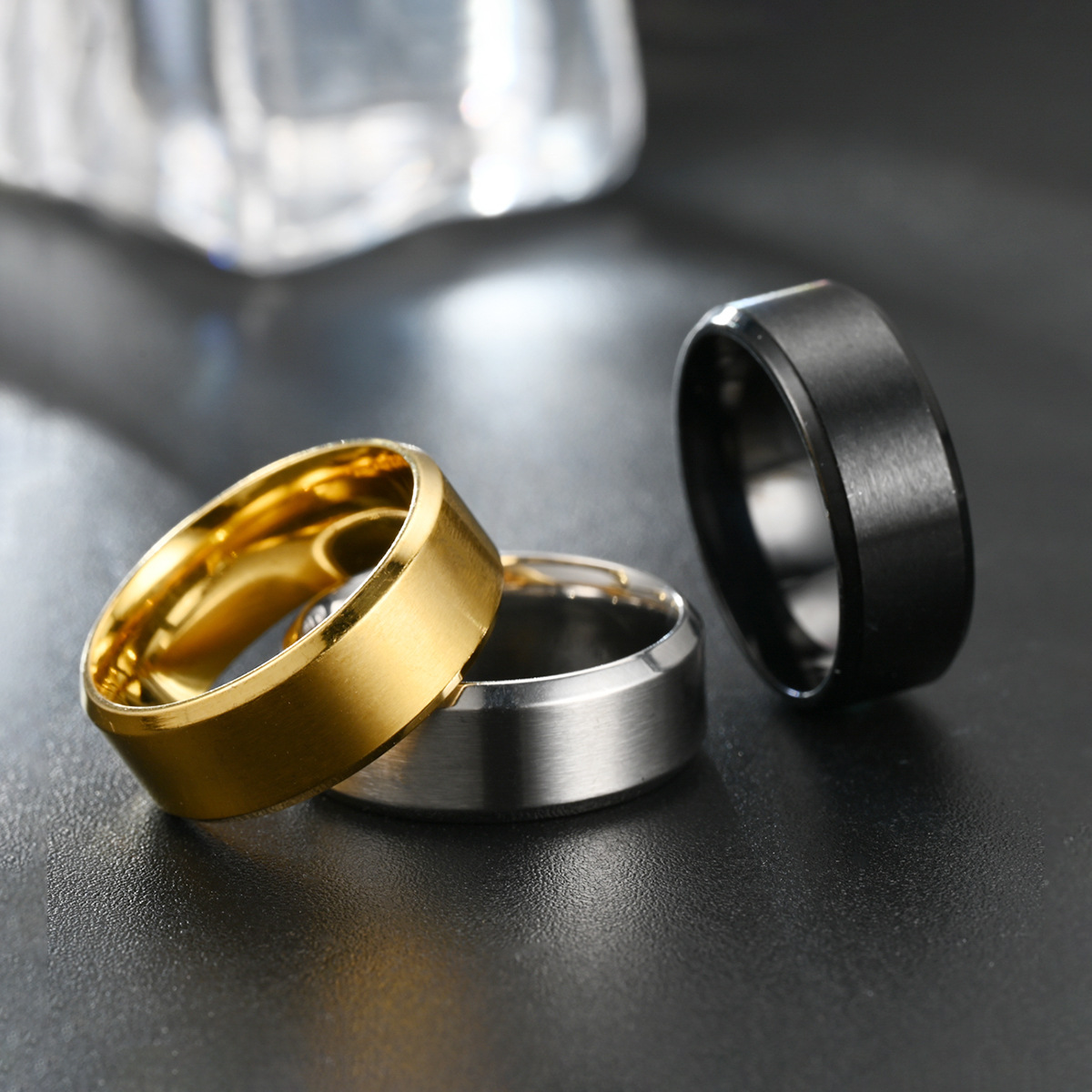 Men Women Fashion Stainless Steel Rings Wedding Engagement High Quality Accessory