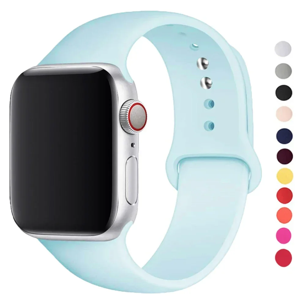Silicone Strap For Watch band 44mm 45mm 41mm 49mm 40mm 42mm 46mm Sport Bracelet iWatch Series 10 9 Ultra 2 8 7 SE 6 5 4