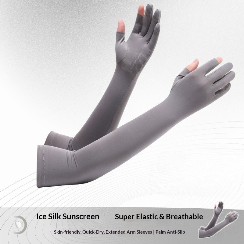 Sunscreen Ice Sleeves Men's and Women's Half Fingers Outdoor Sports Driving Ice Sleeves UV Protection Arm Gloves Arm Ice Sleeves
