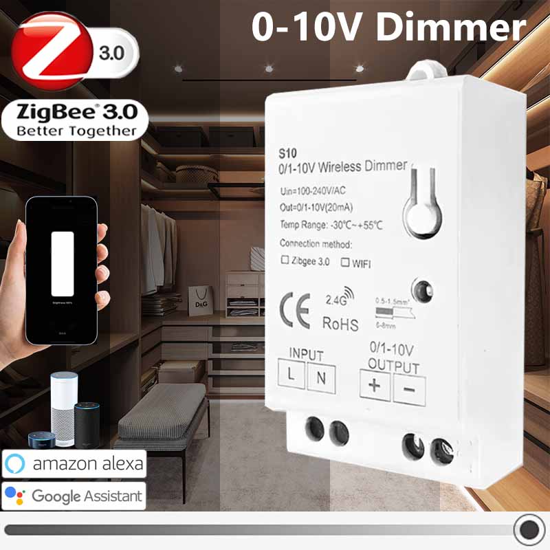 Zigbee 3.0 LED Dimmer Controller 0-10V 1-10V Led Light Driver Wireless Control Tuya APP/Voice Smart Switch For Alexa GoogleHome