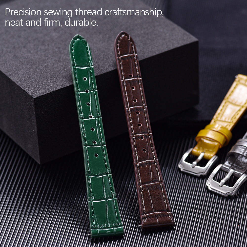 Premium Grade Classic Bamboo Leather Watchbands Quick Release 16mm 18mm 19mm 20mm 21mm 22mm For Men Women Soft Leather Wristband