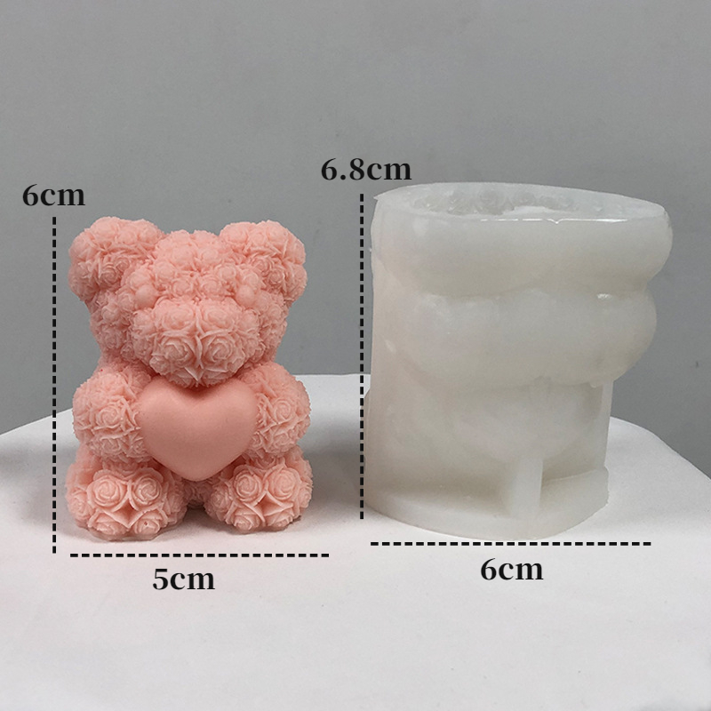 3D Bear Hug Love Silicone Candle Mold Diy Cute Bear Pet Candle Making Supplies Handmade Soap Plaster Resin Mold Home Decor Gift Bles Online DZ-26A-10