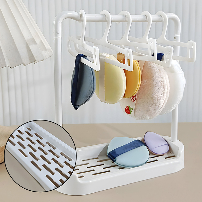 5pcs Drying Rack Beauty Sponges Cosmetics Powder Puff Storage Hanger Travel Portable Multifunctional Organizer Makeup Tools