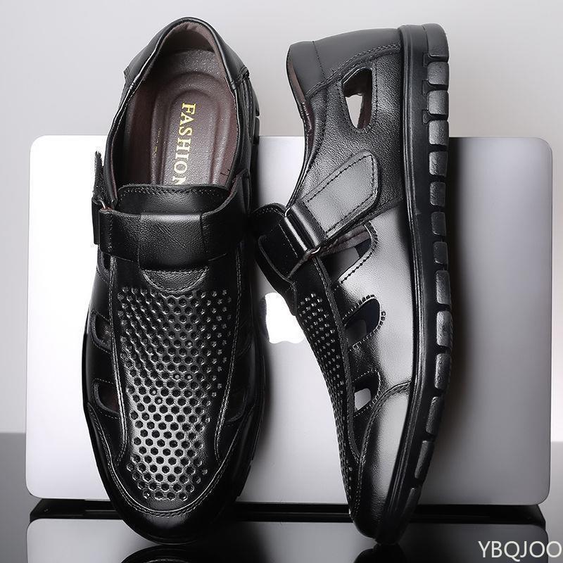 Luxury Business Casual Shoes Genuine Leather Men Sandals Men Summer New Hollow Non-slip Work Shoes Comfortable Men Sandalias