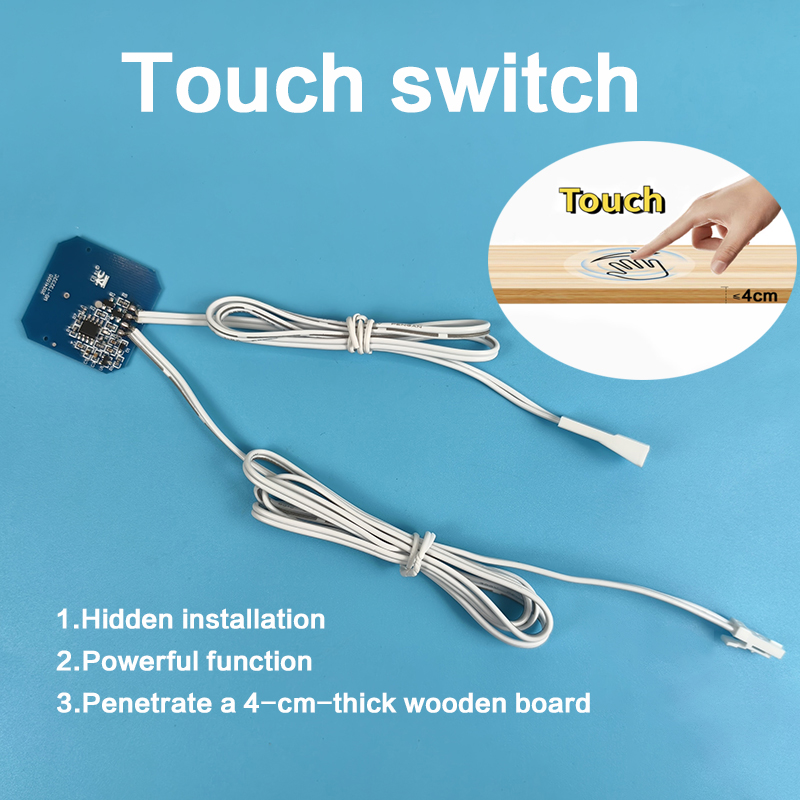 New DC12V 24V Smart Sensor Penetrable 5A 60W Touch Switch Wood Board LED Light Switch for Cabinet LED Light