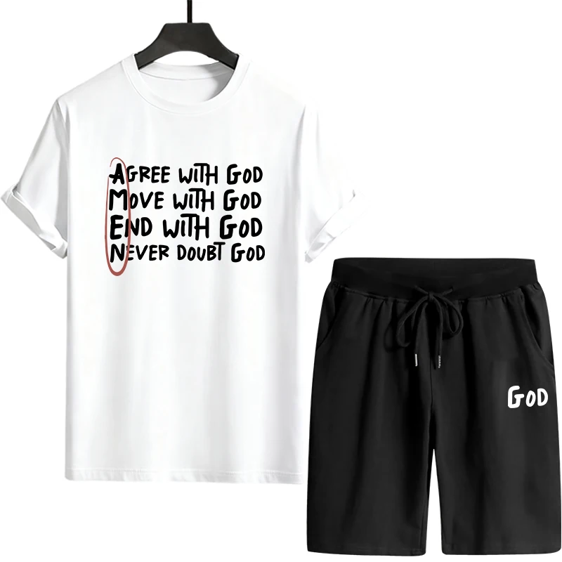 Hot Sales Mens Tracksuit Casual Print T-shirt Outdoor Jogging Sportswear Single Piece T-shirt Shorts 2026 Summer Handy Clothing