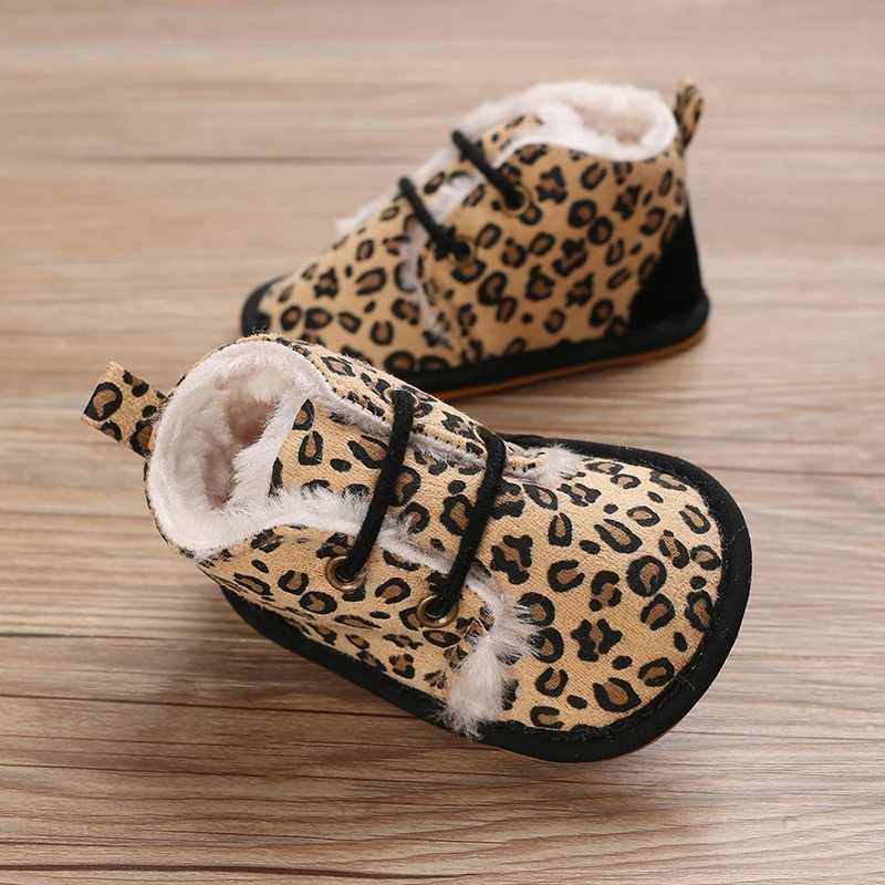 0-18M For Newbor Winter Baby Boots For Boys And Girls Walking Shoes With Lace Up Comfortable And Soft for Pre-School Children