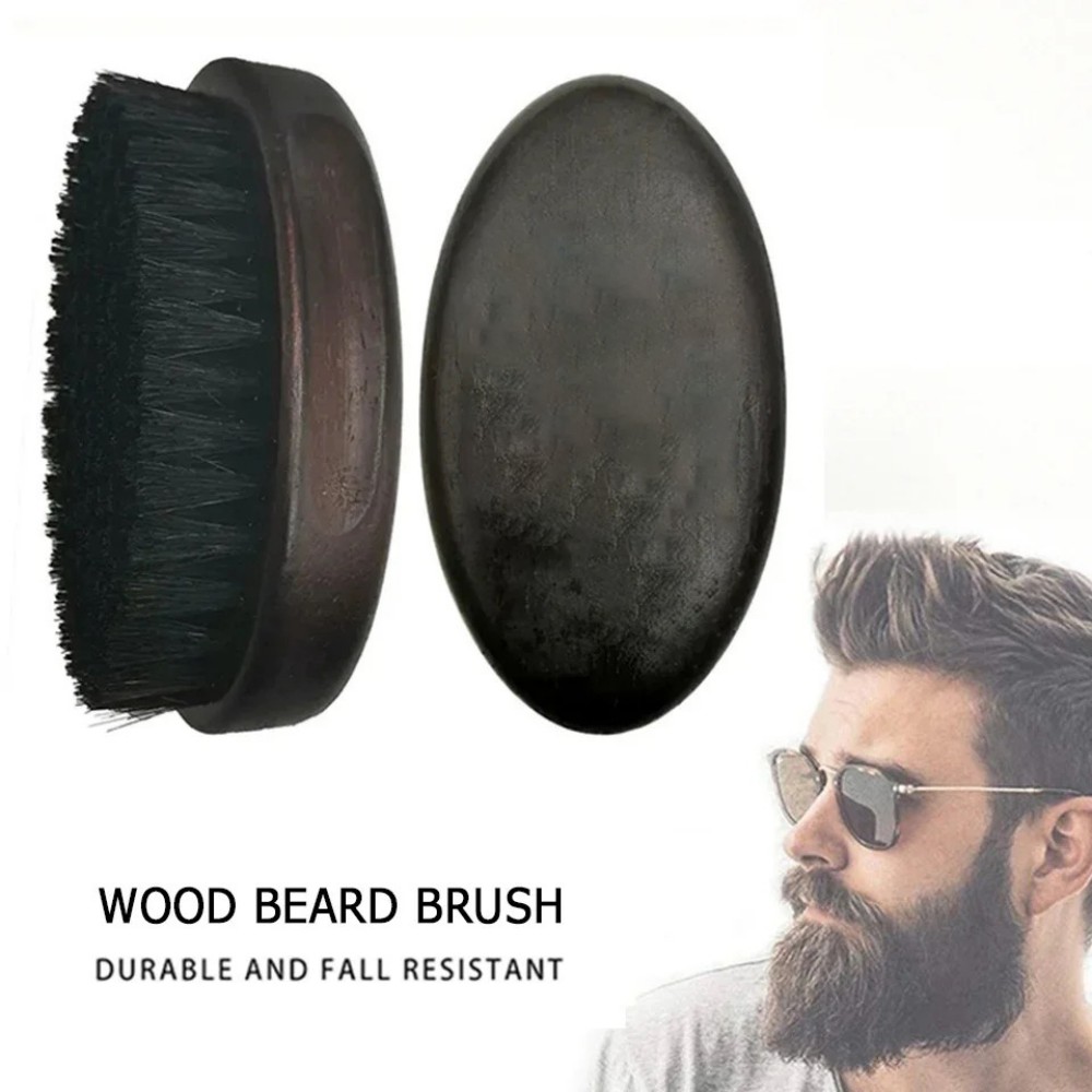Hot Men Shaving Brush Wood Portable Barber Beard Brushes Removal Duster Neck Beard Care Curved 360 Wave HairBrush face cleaning