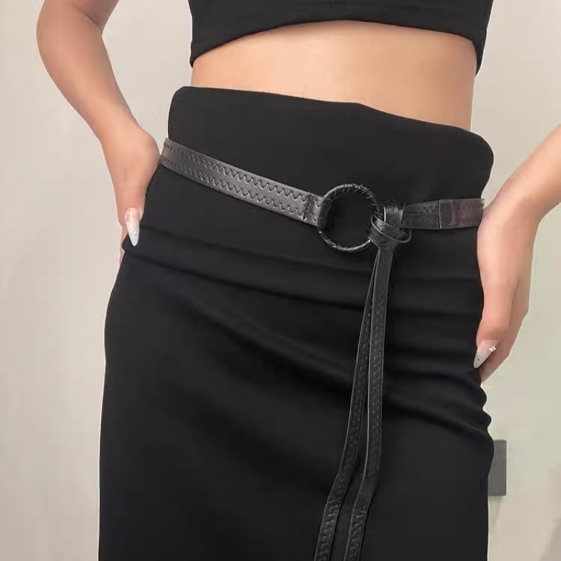 Fashionable belt for women, 2025 new style, with skirts, Korean version, circular knot, retro, spicy girl accessories, high-end
