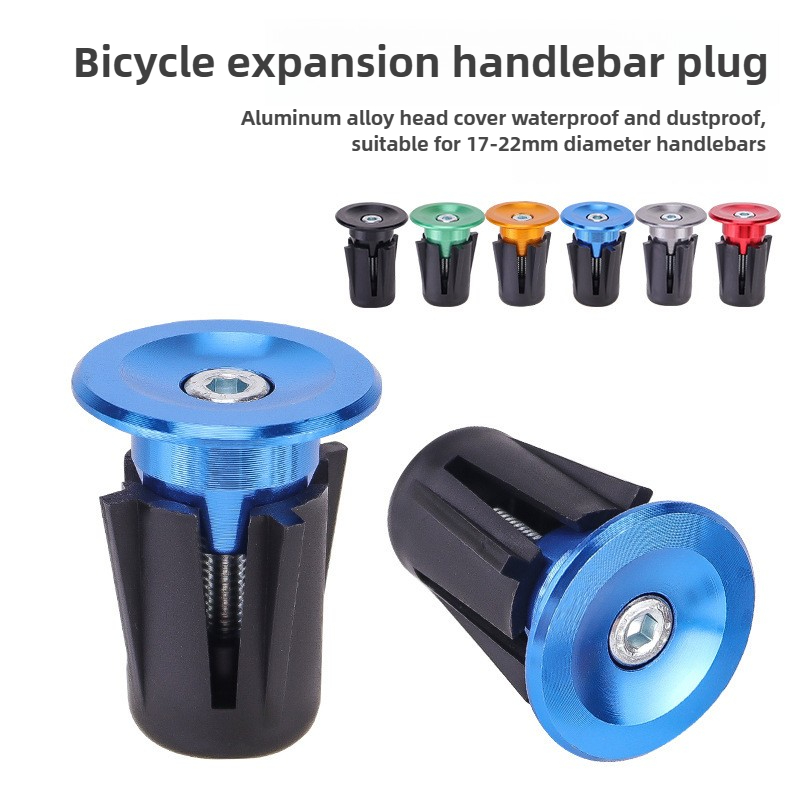 1 Pair Bike Handlebar End Plugs Aluminum Alloy Mountain Road Bicycle Handlebar End Cap Colorful Cycling Handlebar Accessories