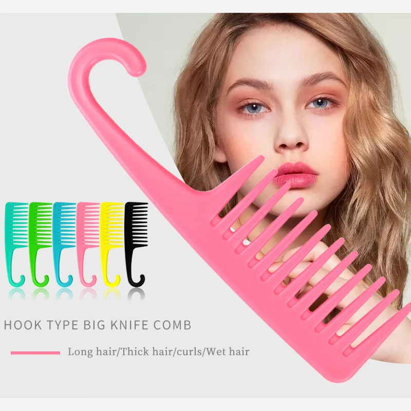 1pc Heat-Resistant Large Bending Comb Anti-Static Wide Bending Hook Split Seam Comb Hair Styling Tool Special for Real Hair