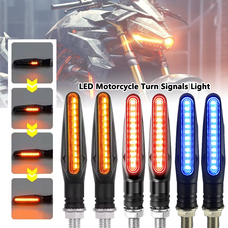 2/4PCS Motorcycle LED Turn Signal Light Universal DRL Amber Flowing Blinker Indicator Motorcycle Flashing Light Tail Lamp