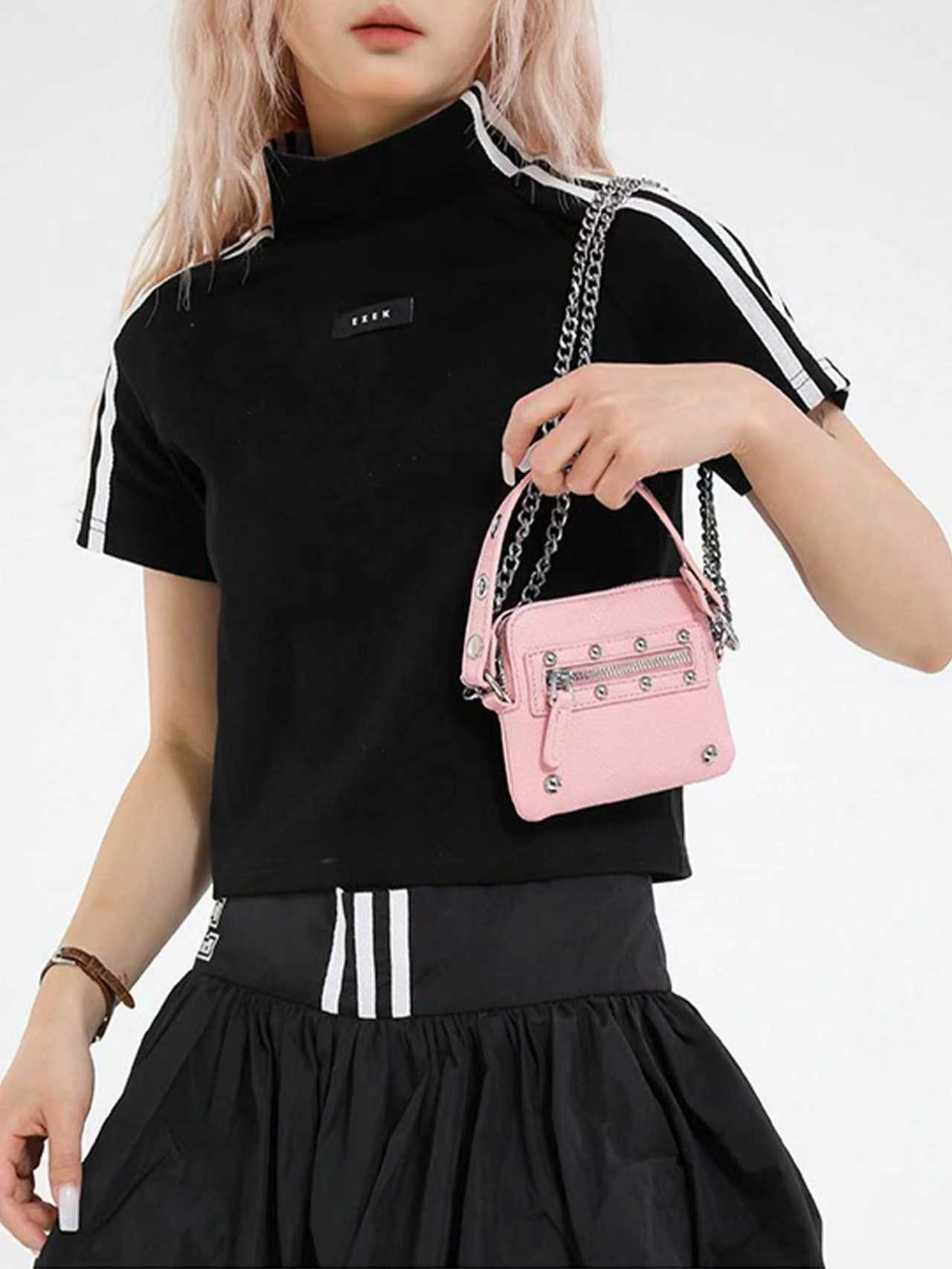 New women's mini niche chain small square bag, high-end pebbled shoulder bag, portable and compact coin purse