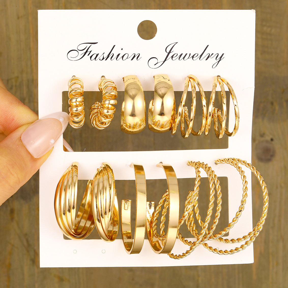 New Gold Color Hoop Earrings Set For Women Simple Fashion Punk Vintage Circle Geometric Dangle Earrings Trendy Jewelry s