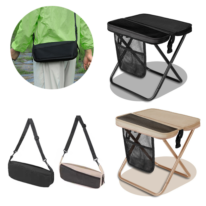 【Nice】Foldable Backpack Stool Portable Folding Stool With Carry Bag Lightweight Mini Easy Carry Outdoor Chair For Travel