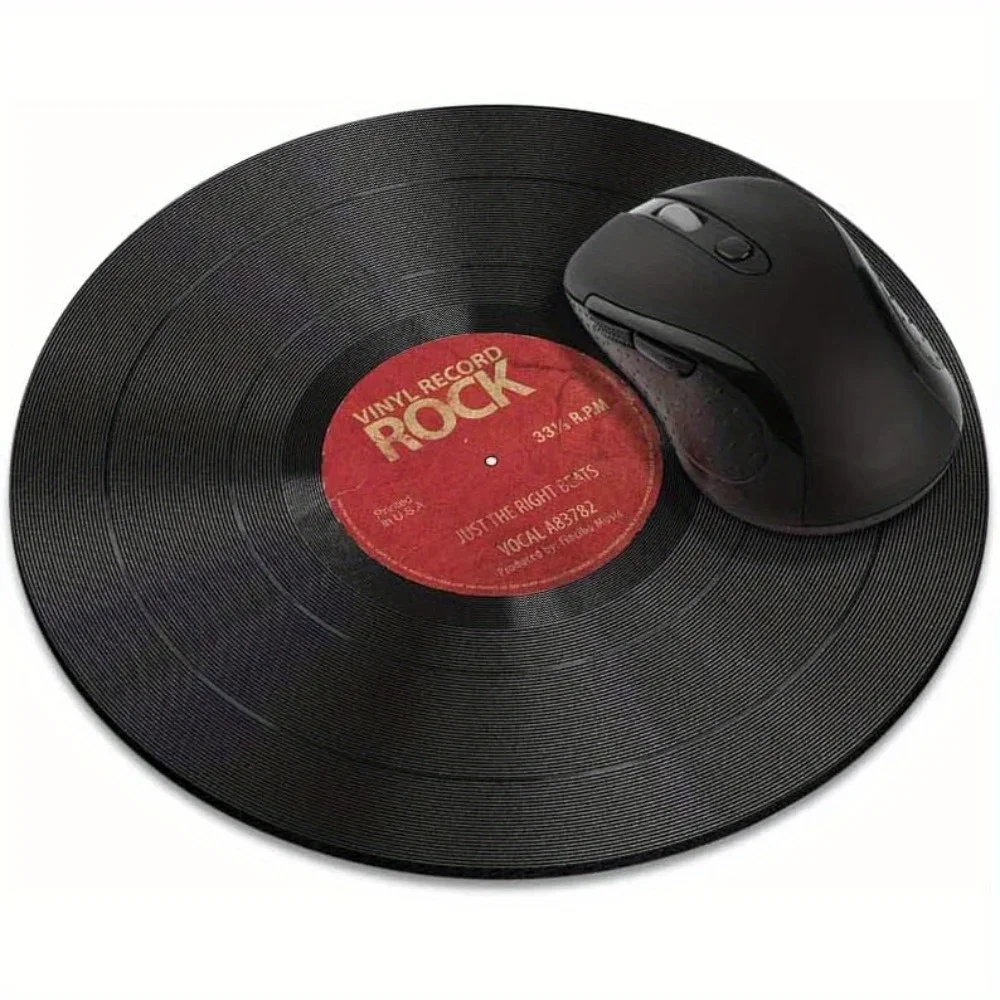 Small Round Mouse pad Retro Vinyl Record MousePad Computer Laptop Office and Gaming Desk Mat Anti-slip HD Mousepads