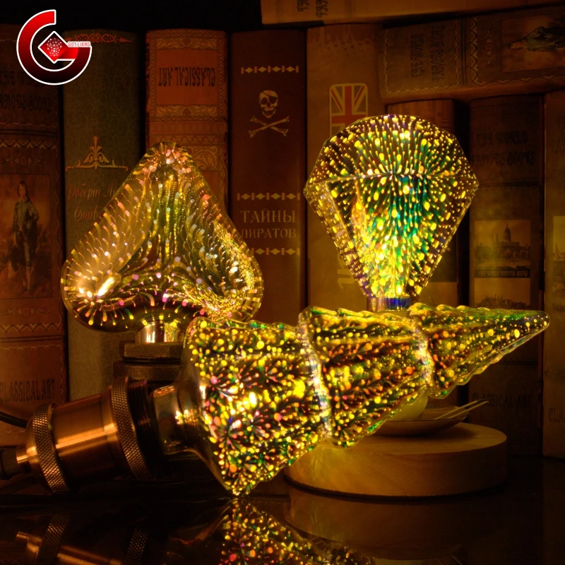 3D Decoration LED Bulb E27 6W 85-265V Vintage Edison Light Bulb Star Fireworks Lamp Holiday Night Light Novelty Tree