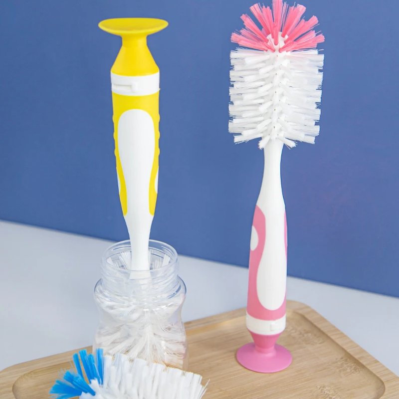 Baby Nylon Bottle Nipple Brush Cleaning Set Brush Cup Washing Brush Long Handle