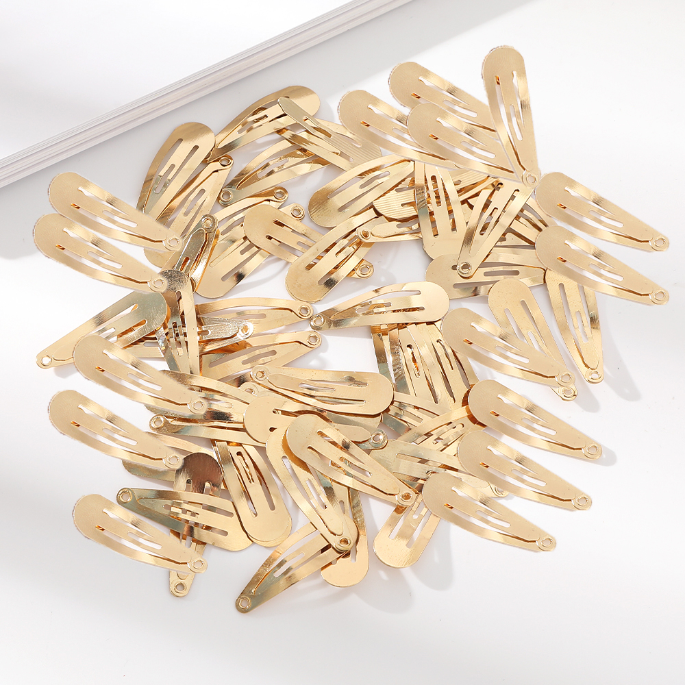 10/20/50pcs 3cm Silvery Golden Y2K Water Drop BB Hair Clips for Girls Metal Snap Clip Hairpins Barrettes Hair Accessories
