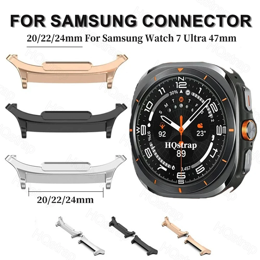 1pair Stainless Steel Connector for Watch 7 Ultra 47mm Watchband Strap Adapter for 20mm 22mm 24mm Accessories
