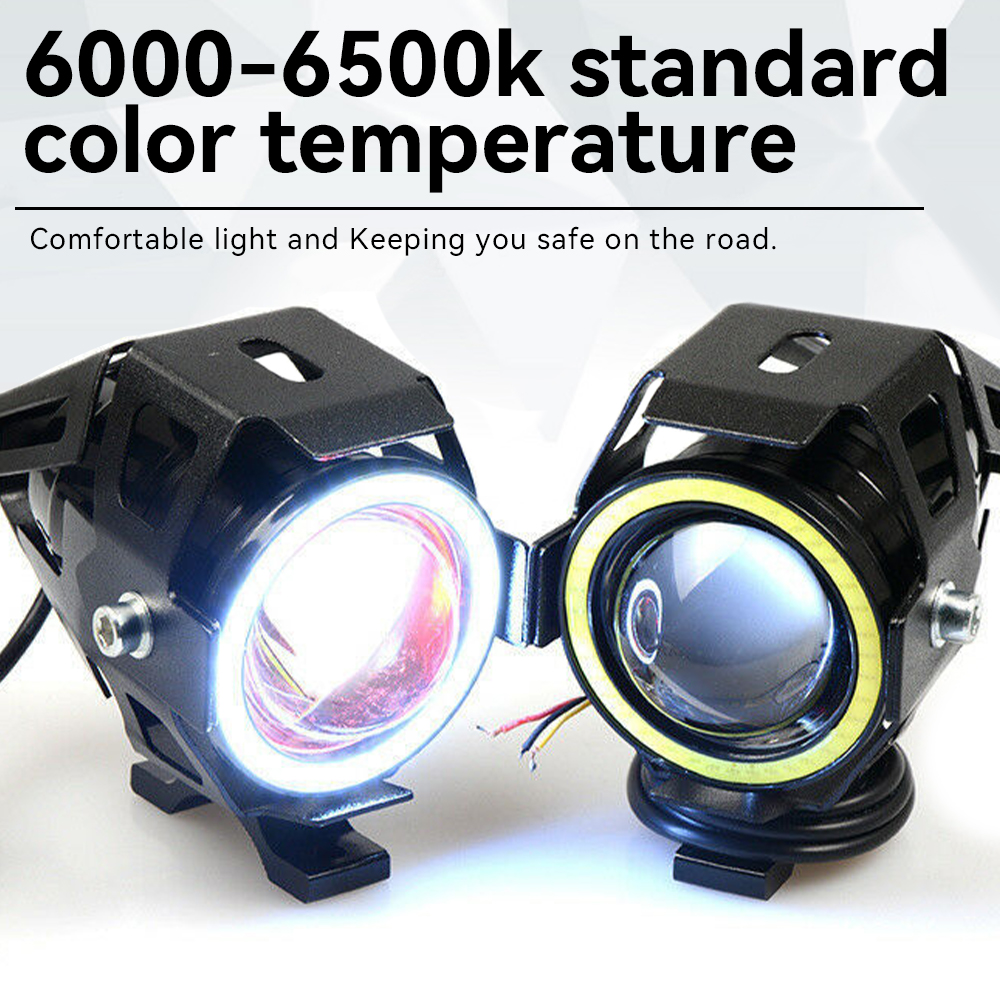 Super Bright Motorcycle Headlight Fog Lights Abgle Eyes Additional Spotlights Universal Moto Auxiliary U7 Mini LED Driving Lamp dr. eyemo