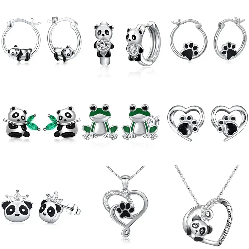 Huitan Creative Footprint Shape Black Enamel Hoop Earrings for Women Silver Color Circle Earrings Fancy Teens Jewelry