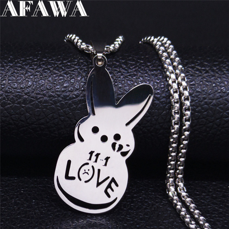Lil Peep Love Rabbit Sad for love Pendant Necklace Stainless Steel Necklaces Jewelry Collar Fans N4209S01