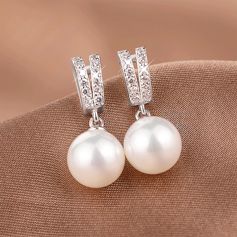 Huitan New Trendy Simulated Pearl Dangle Earrings for Women Fashion Wedding Engagement Accessories Simple Stylish Earrings