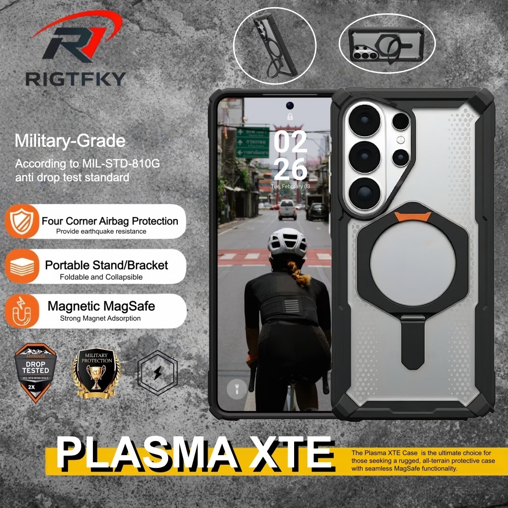 Magnetic Kickstand Shockproof Phone Case for S26 Ultra S25 S24 S23 S26ULTRA Rugged Heavy Armor MagSafe Bracket Cover