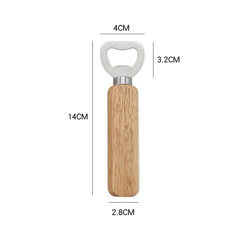 Stainless Steel Wooden Handle Bottle Opener For Home Kitchen Bar Restaurant Party Portable Gadget